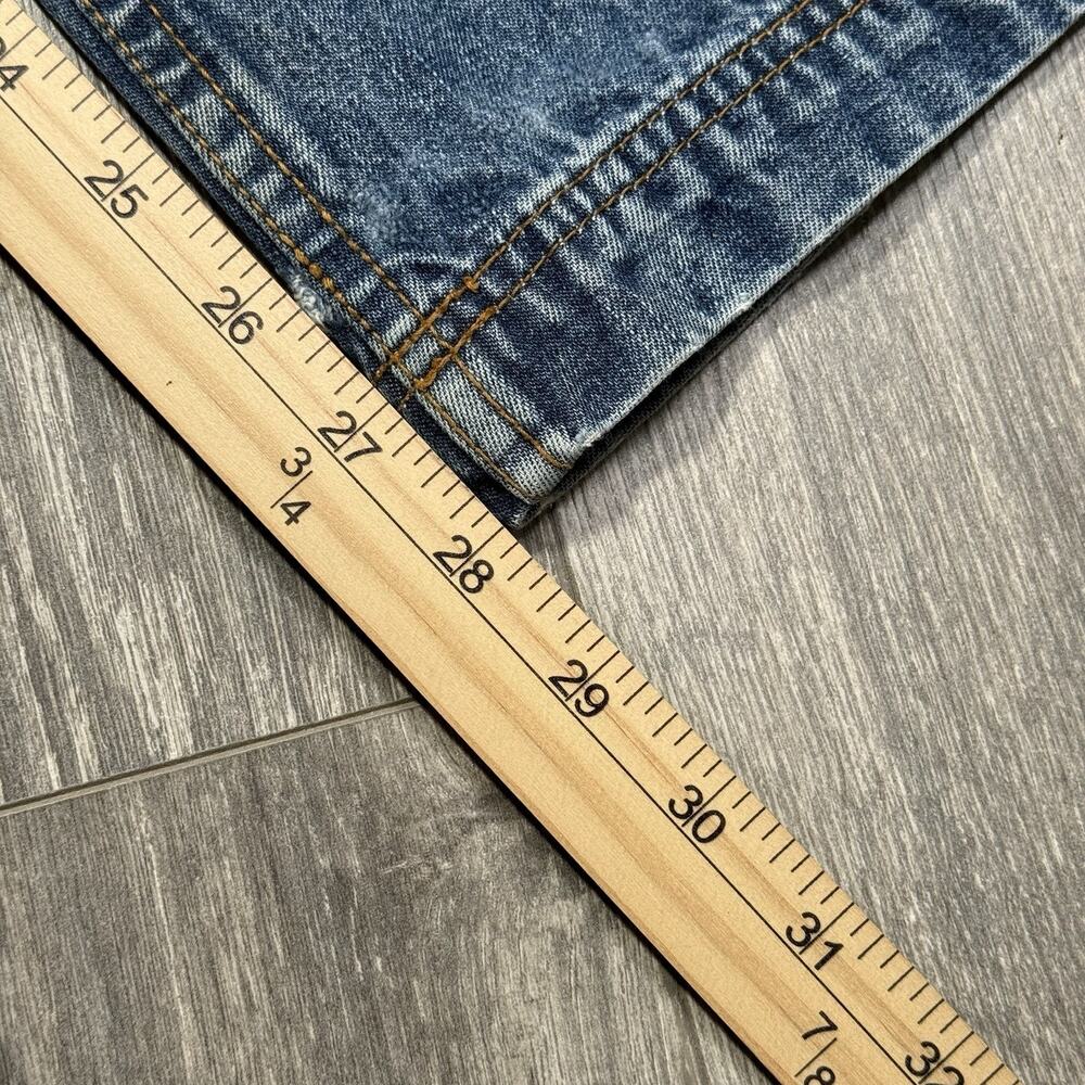 Vintage Fresh Jive Blue Baggy Wide Leg Jeans Thrashed Size 30x28 Skater Rave Y2K - Picture 9 of 9